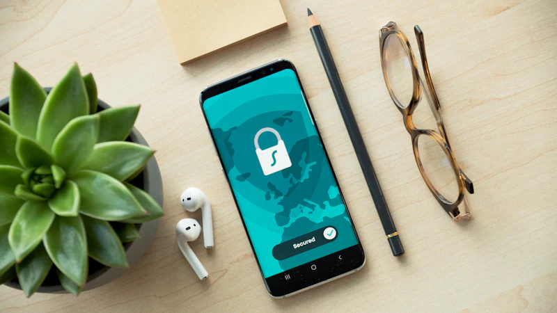 A smartphone showing a security lock icon